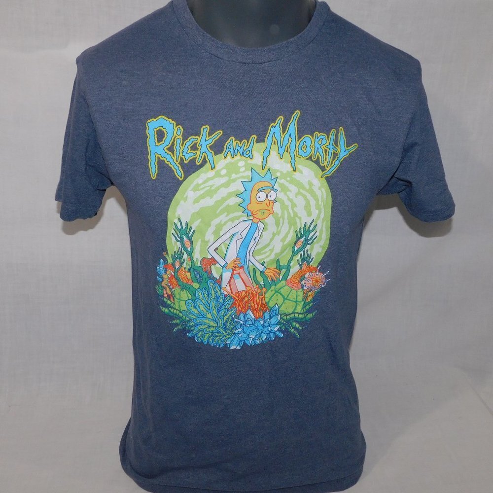 Adult Swim Rick and Morty Gray Graphic T Shirt Rick Sanchez Mens M